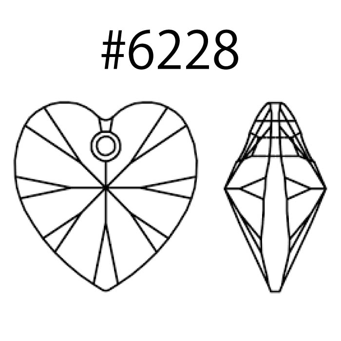 #6228 クリスタルヘリオトロープ 10.3×10mm（ハートペンダント）